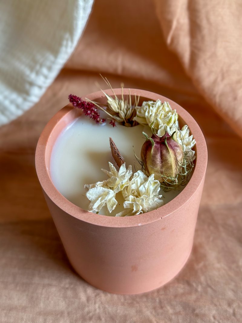 La bougie en fleurs séchées - Fleuriste Vég'étal, mariage - Caen, Normandie